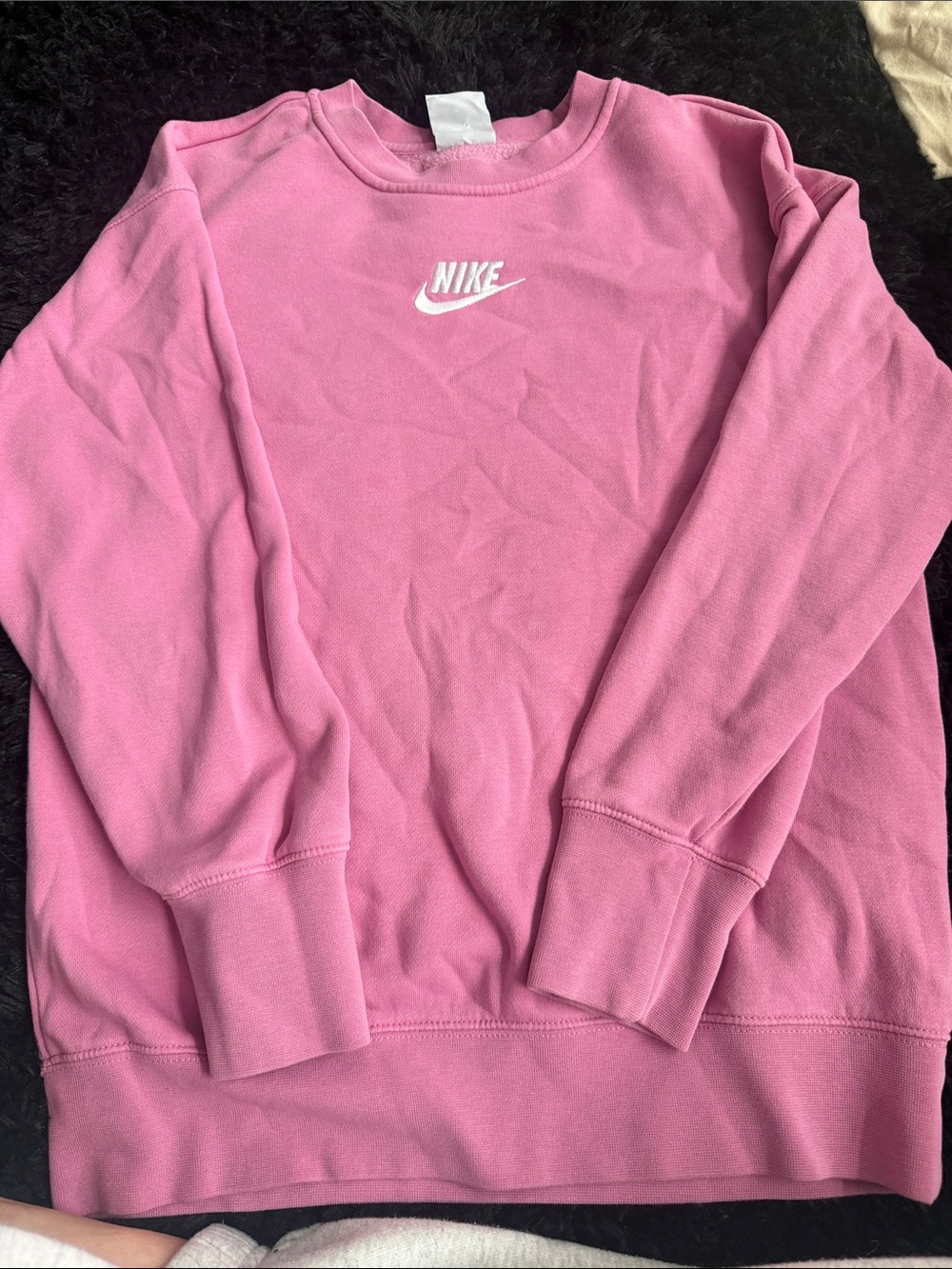 Nike Pink Pullover Crewneck Sweatshirt with White Logo